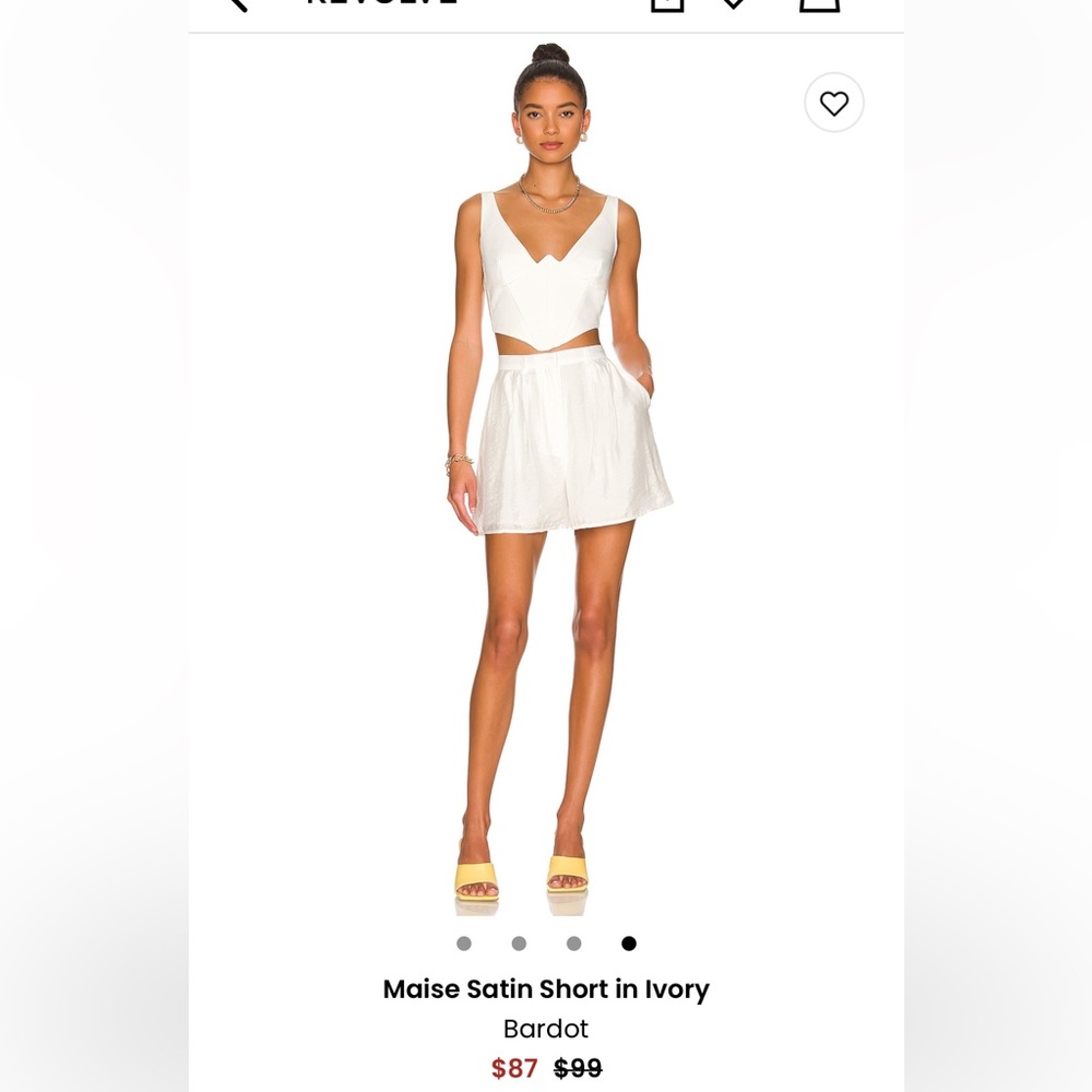 Bardot Maise Satin Short in Ivory